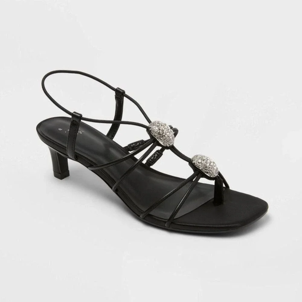 Women's Heels by A New Day Yasmin Rhinestone Black Size 8 New With‎ Tags